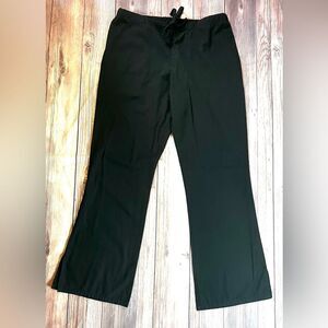 Cherokee Women’s Medium Black Wide Leg Scrub Bottoms Pants Drawstring Pockets